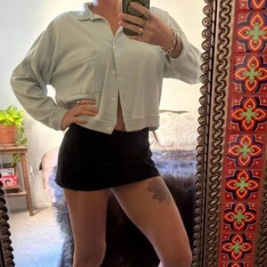 Vintage mint green blue cropped cardigan